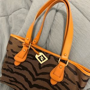 Authentic Fendi shoulder bag with animal print!